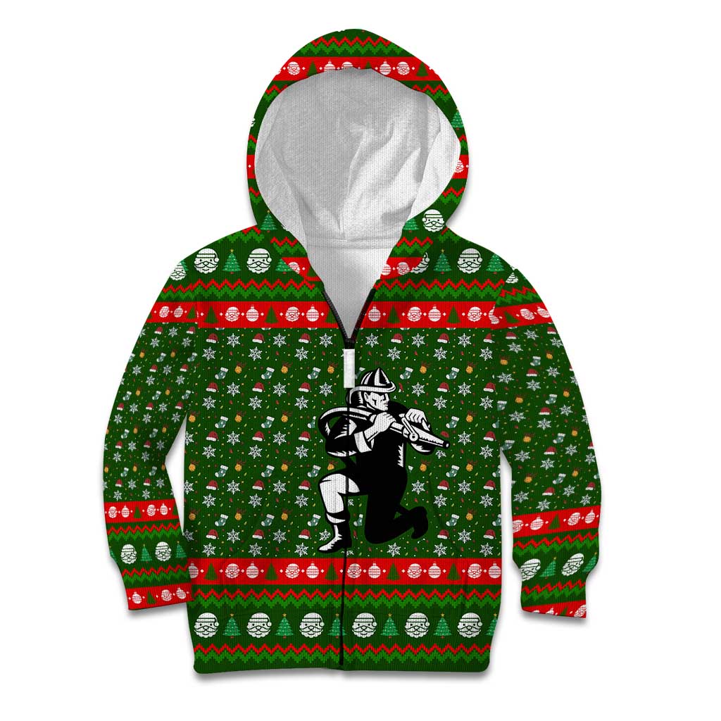 Awesome Firefighter Christmas Kid Hoodie Xmas Holiday Patterns - Wonder Print Shop