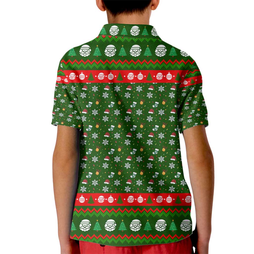 Awesome Firefighter Christmas Kid Polo Shirt Xmas Holiday Patterns - Wonder Print Shop