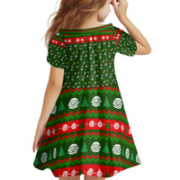 Awesome Firefighter Christmas Kid Short Sleeve Dress Xmas Holiday Patterns - Wonder Print Shop