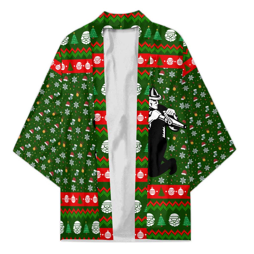 Awesome Firefighter Christmas Kimono Xmas Holiday Patterns - Wonder Print Shop