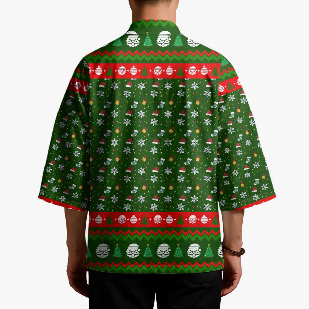 Awesome Firefighter Christmas Kimono Xmas Holiday Patterns - Wonder Print Shop