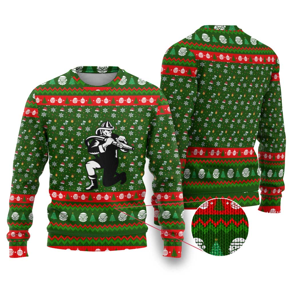 Awesome Firefighter Christmas Ugly Christmas Sweater Xmas Holiday Patterns - Wonder Print Shop