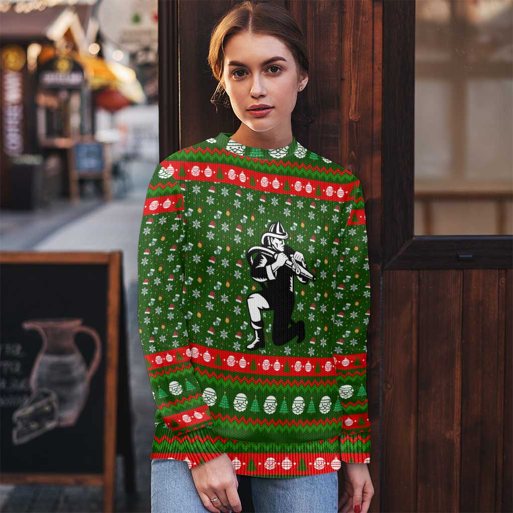 Awesome Firefighter Christmas Ugly Christmas Sweater Xmas Holiday Patterns - Wonder Print Shop