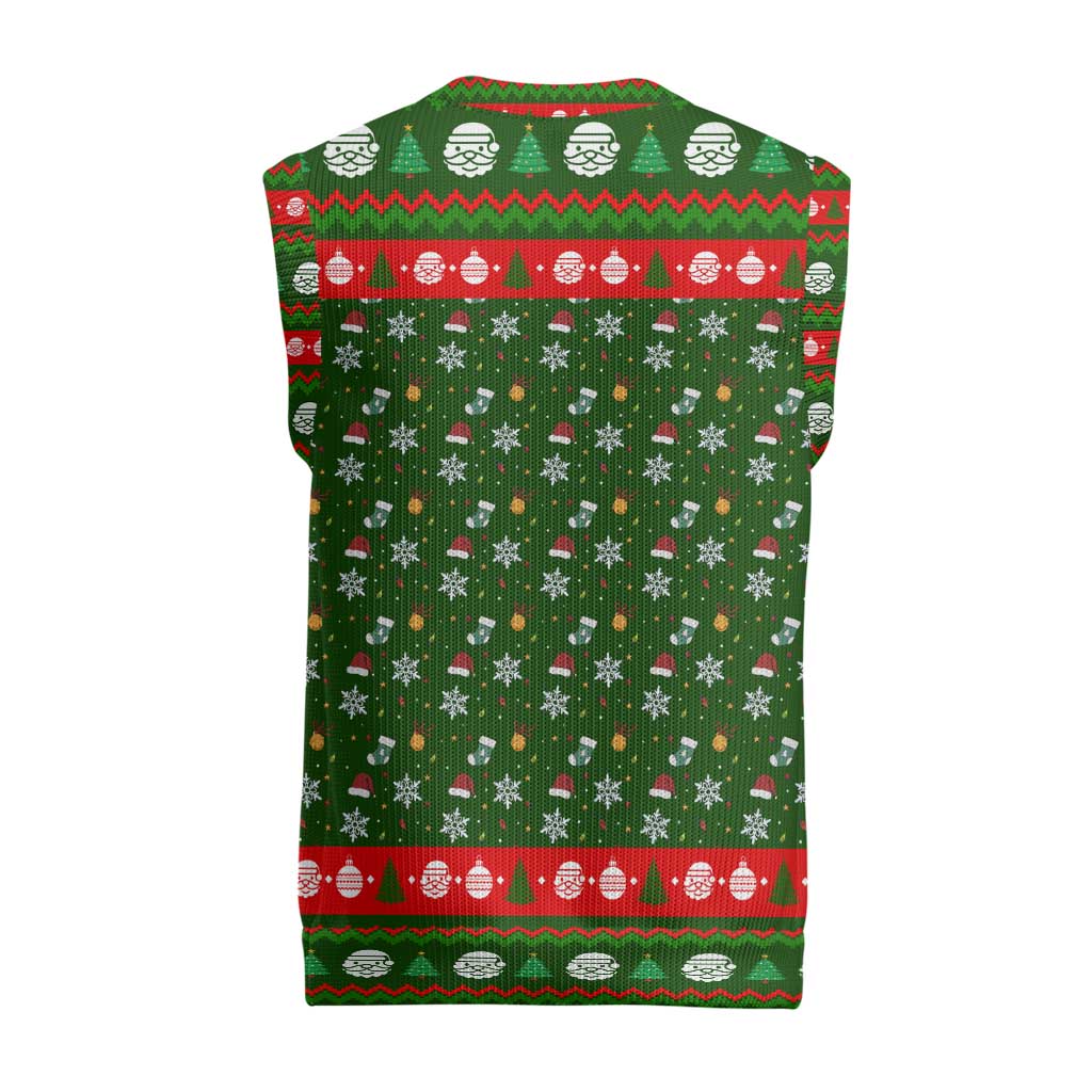 Awesome Firefighter Christmas Knitted V-Neck Vest Xmas Holiday Patterns - Wonder Print Shop