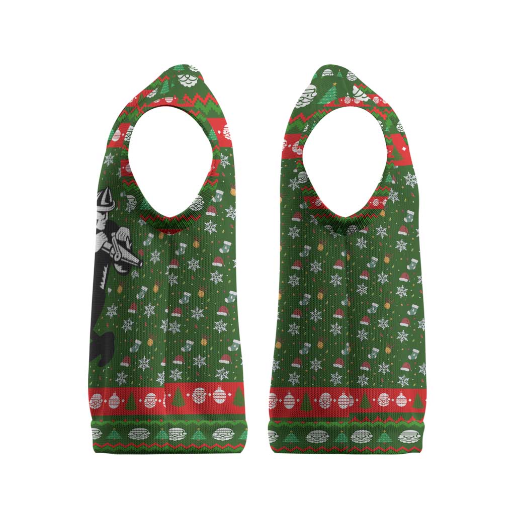 Awesome Firefighter Christmas Knitted V-Neck Vest Xmas Holiday Patterns - Wonder Print Shop