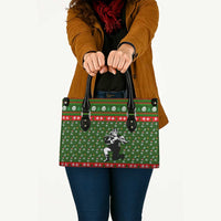 Awesome Firefighter Christmas Leather Bag Xmas Holiday Patterns - Wonder Print Shop