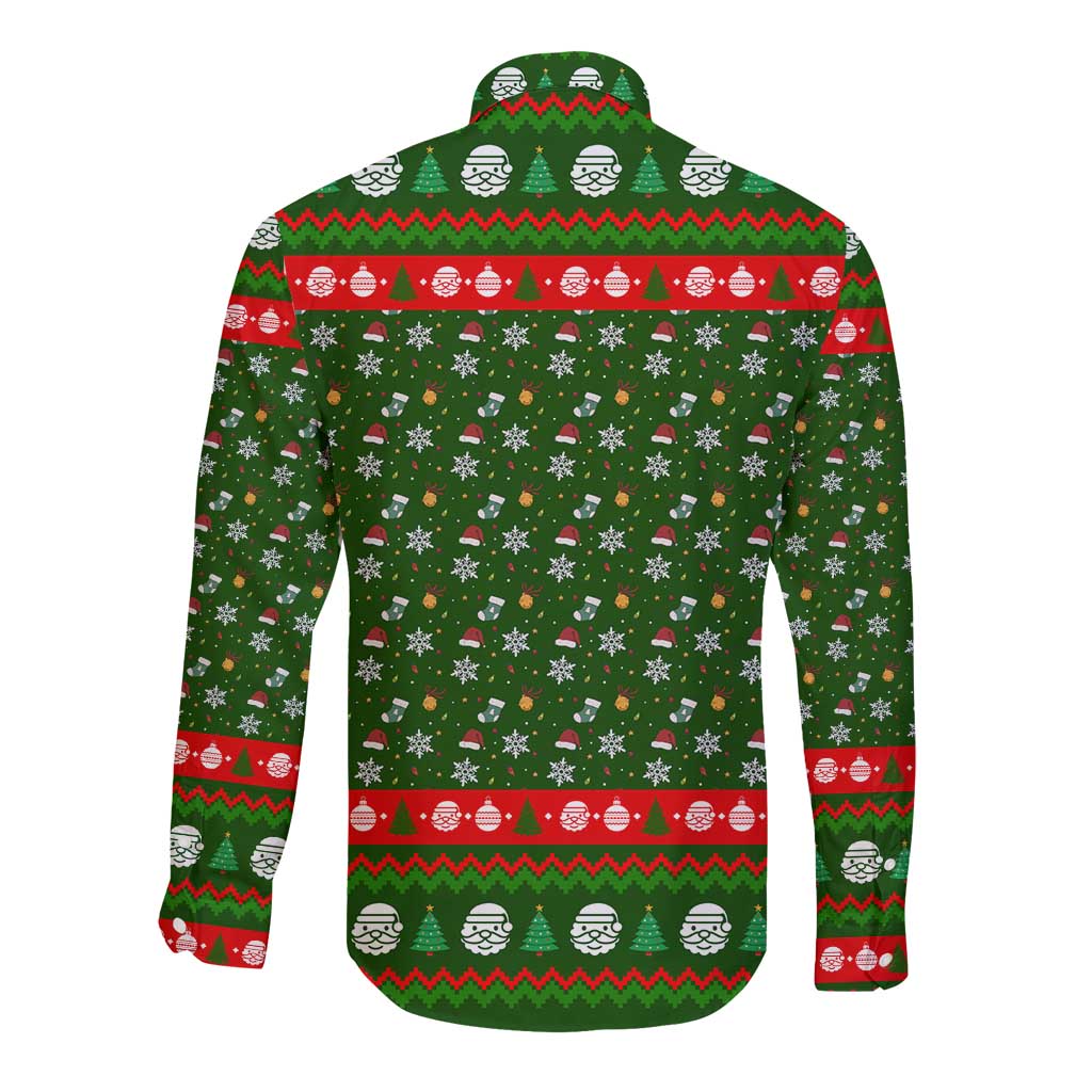 Awesome Firefighter Christmas Long Sleeve Button Shirt Xmas Holiday Patterns - Wonder Print Shop