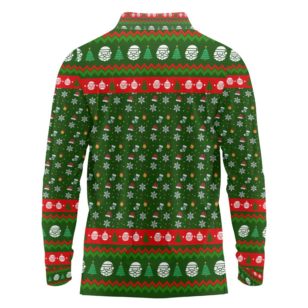 Awesome Firefighter Christmas Long Sleeve Polo Shirt Xmas Holiday Patterns - Wonder Print Shop