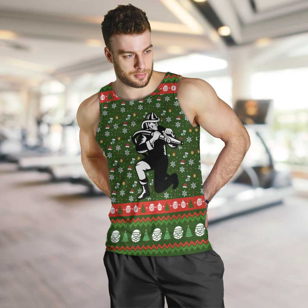 Awesome Firefighter Christmas Men Tank Top Xmas Holiday Patterns - Wonder Print Shop