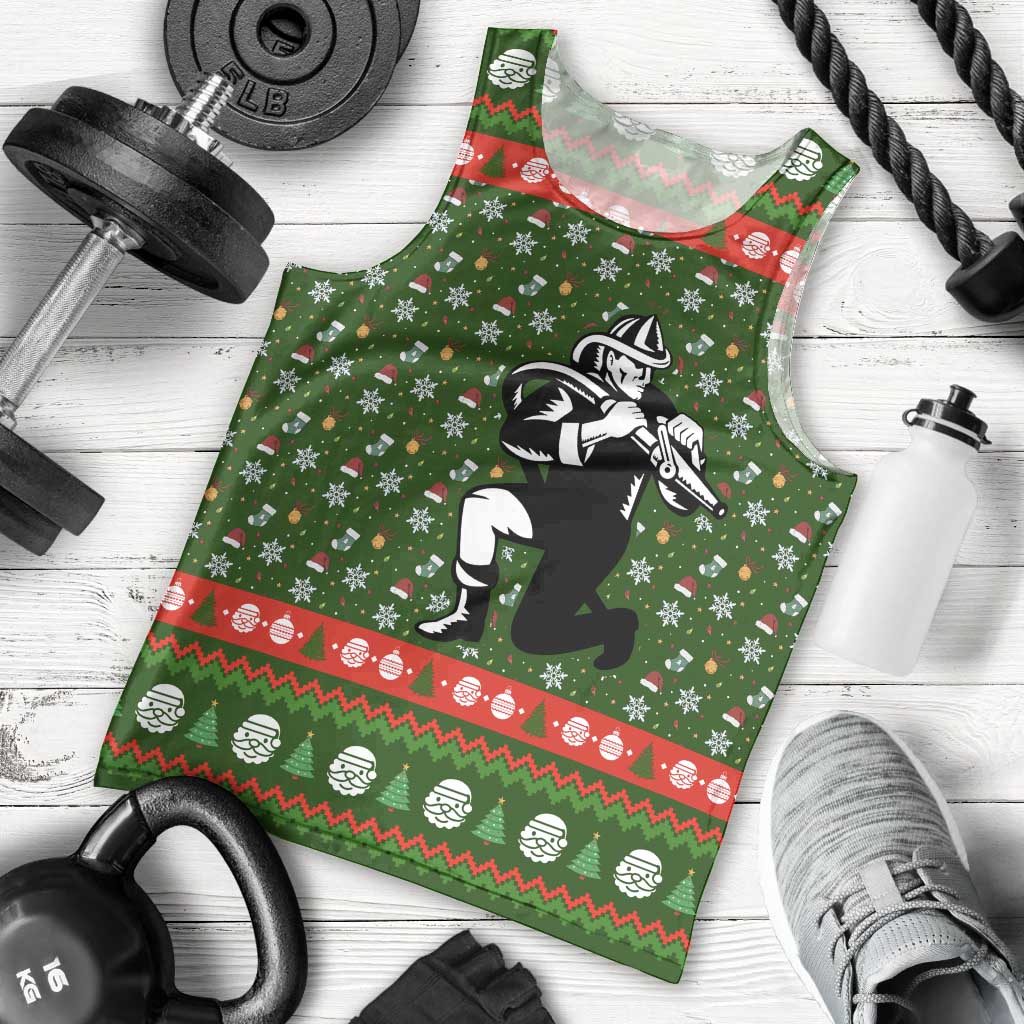 Awesome Firefighter Christmas Men Tank Top Xmas Holiday Patterns - Wonder Print Shop