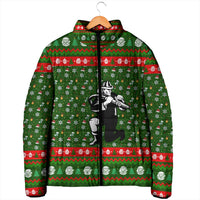 Awesome Firefighter Christmas Padded Jacket Xmas Holiday Patterns - Wonder Print Shop