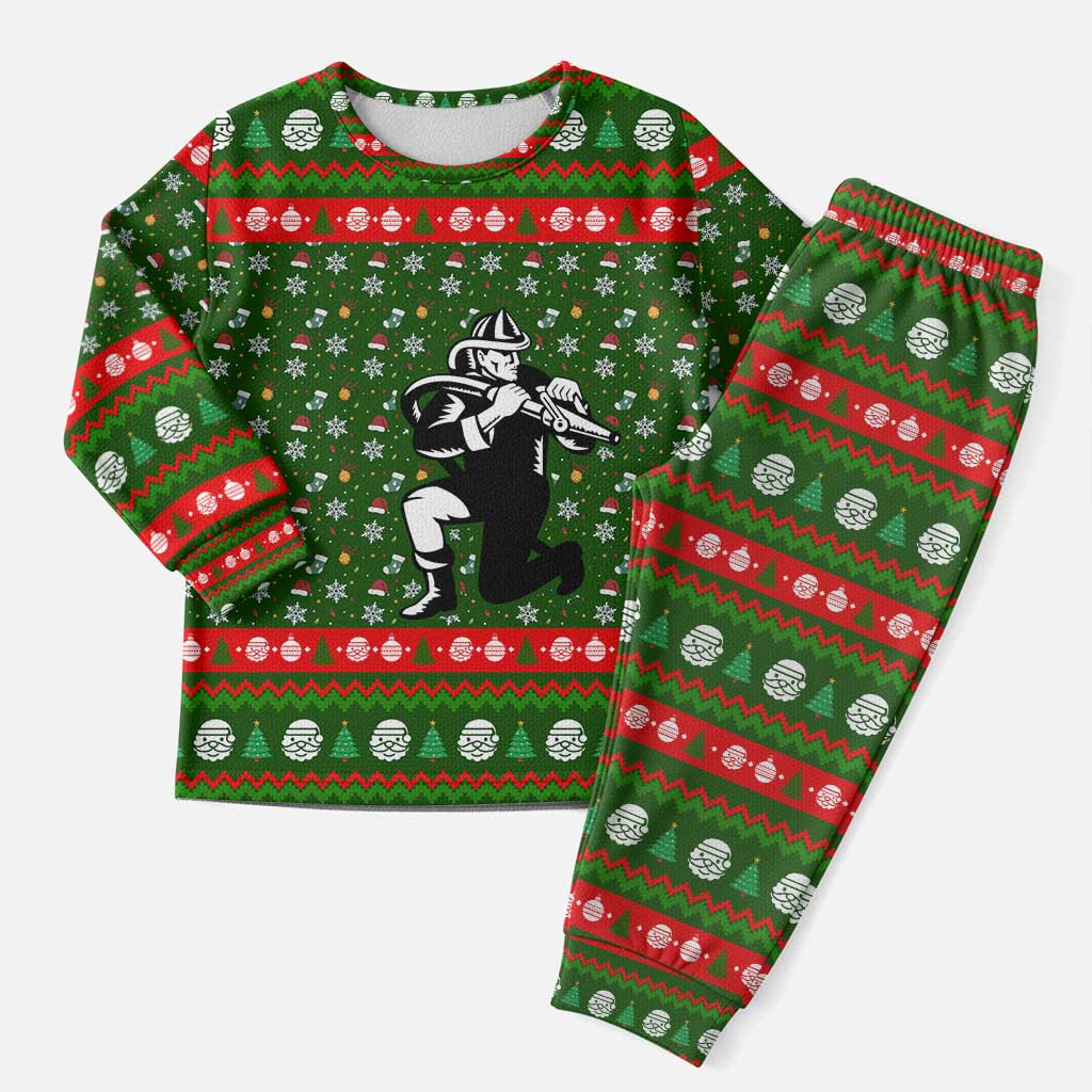 Awesome Firefighter Christmas Pajama Set Xmas Holiday Patterns - Wonder Print Shop