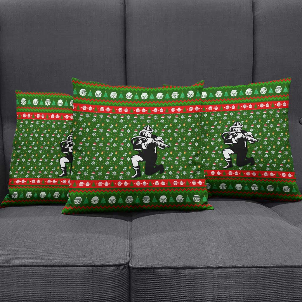 Awesome Firefighter Christmas Pillow Cover Xmas Holiday Patterns - Wonder Print Shop