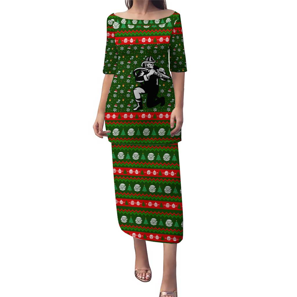 Awesome Firefighter Christmas Puletasi Xmas Holiday Patterns - Wonder Print Shop