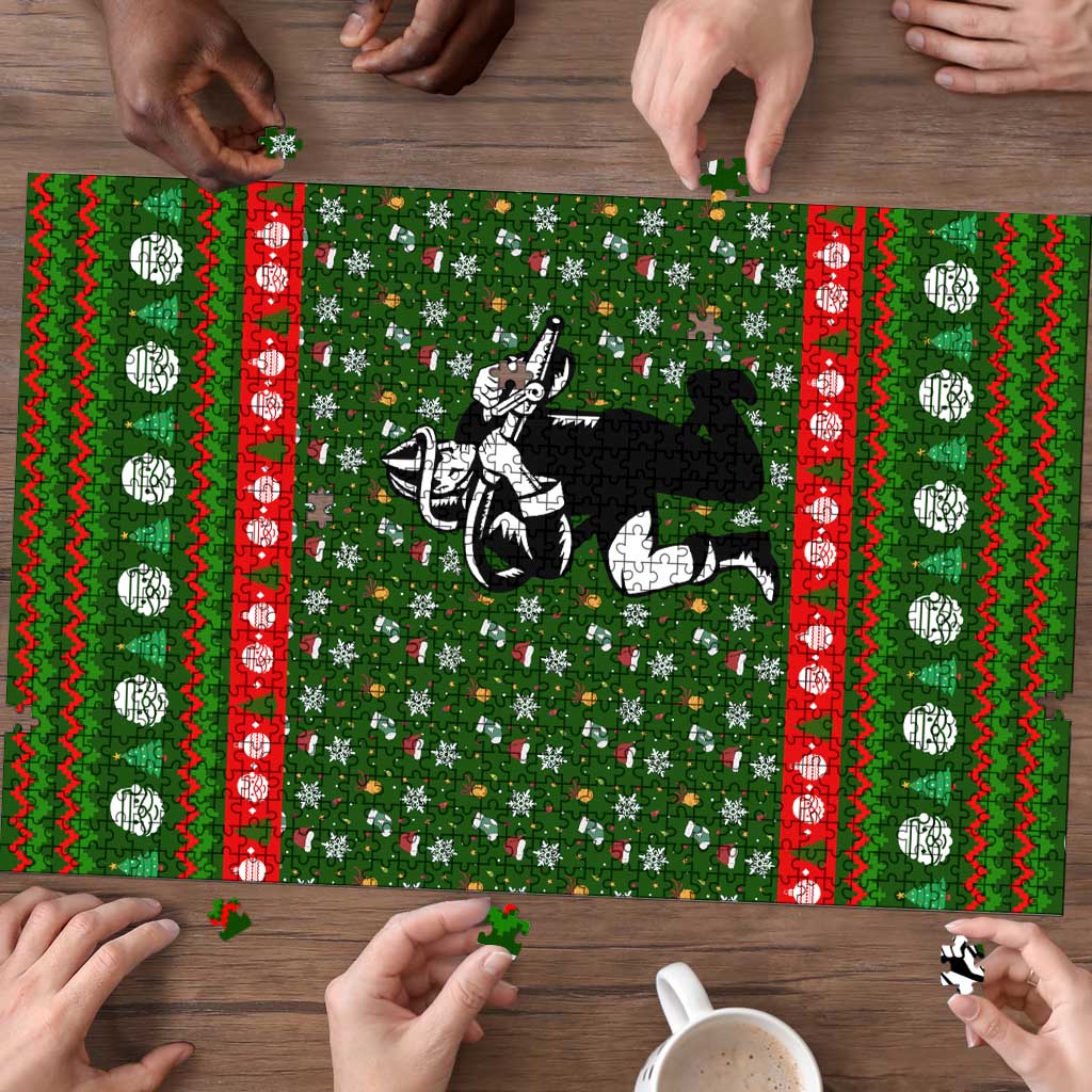 Awesome Firefighter Christmas Puzzle Xmas Holiday Patterns - Wonder Print Shop