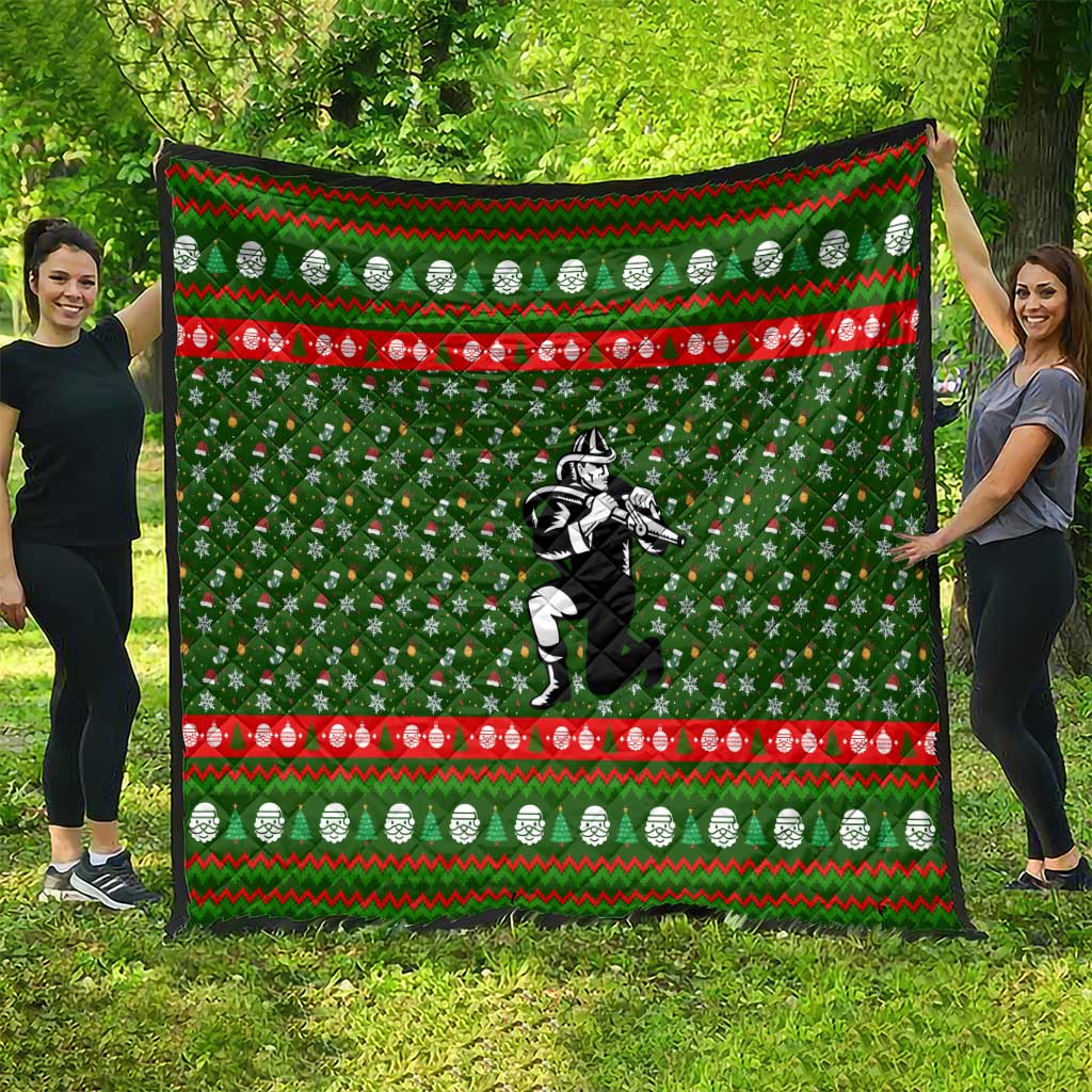 Awesome Firefighter Christmas Quilt Xmas Holiday Patterns - Wonder Print Shop