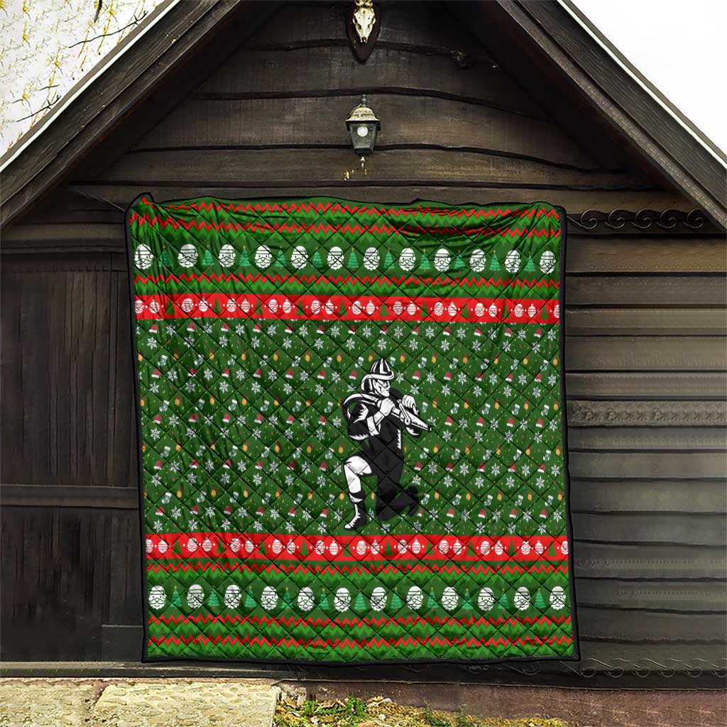 Awesome Firefighter Christmas Quilt Xmas Holiday Patterns - Wonder Print Shop