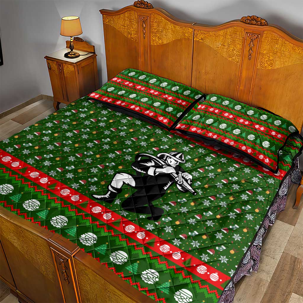 Awesome Firefighter Christmas Quilt Bed Set Xmas Holiday Patterns - Wonder Print Shop