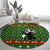 Awesome Firefighter Christmas Round Carpet Xmas Holiday Patterns - Wonder Print Shop