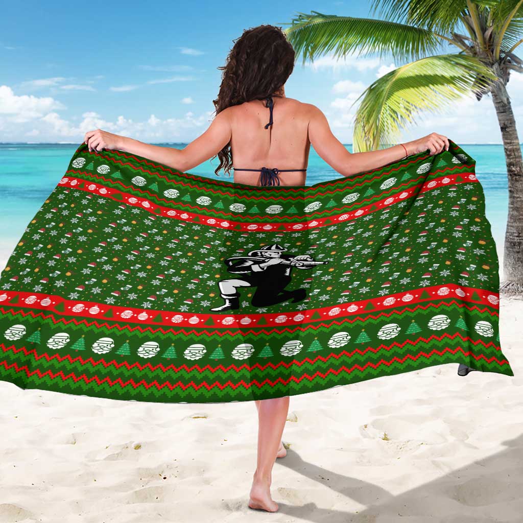 Awesome Firefighter Christmas Sarong Xmas Holiday Patterns - Wonder Print Shop