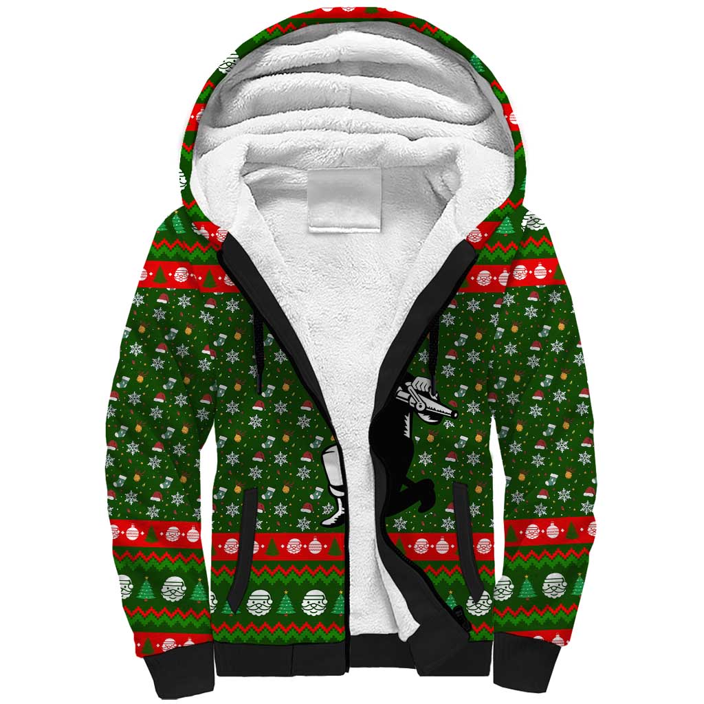 Awesome Firefighter Christmas Sherpa Hoodie Xmas Holiday Patterns - Wonder Print Shop