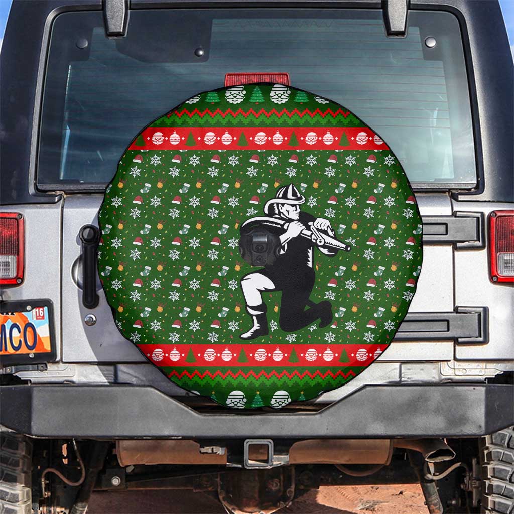 Awesome Firefighter Christmas Spare Tire Cover Xmas Holiday Patterns - Wonder Print Shop