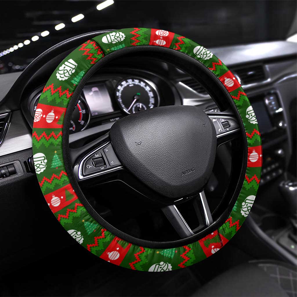 Awesome Firefighter Christmas Steering Wheel Cover Xmas Holiday Patterns - Wonder Print Shop