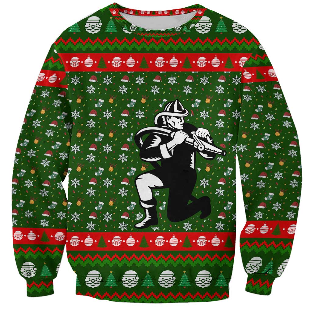 Awesome Firefighter Christmas Sweatshirt Xmas Holiday Patterns - Wonder Print Shop