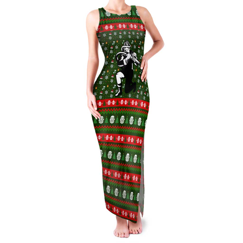 Awesome Firefighter Christmas Tank Maxi Dress Xmas Holiday Patterns - Wonder Print Shop