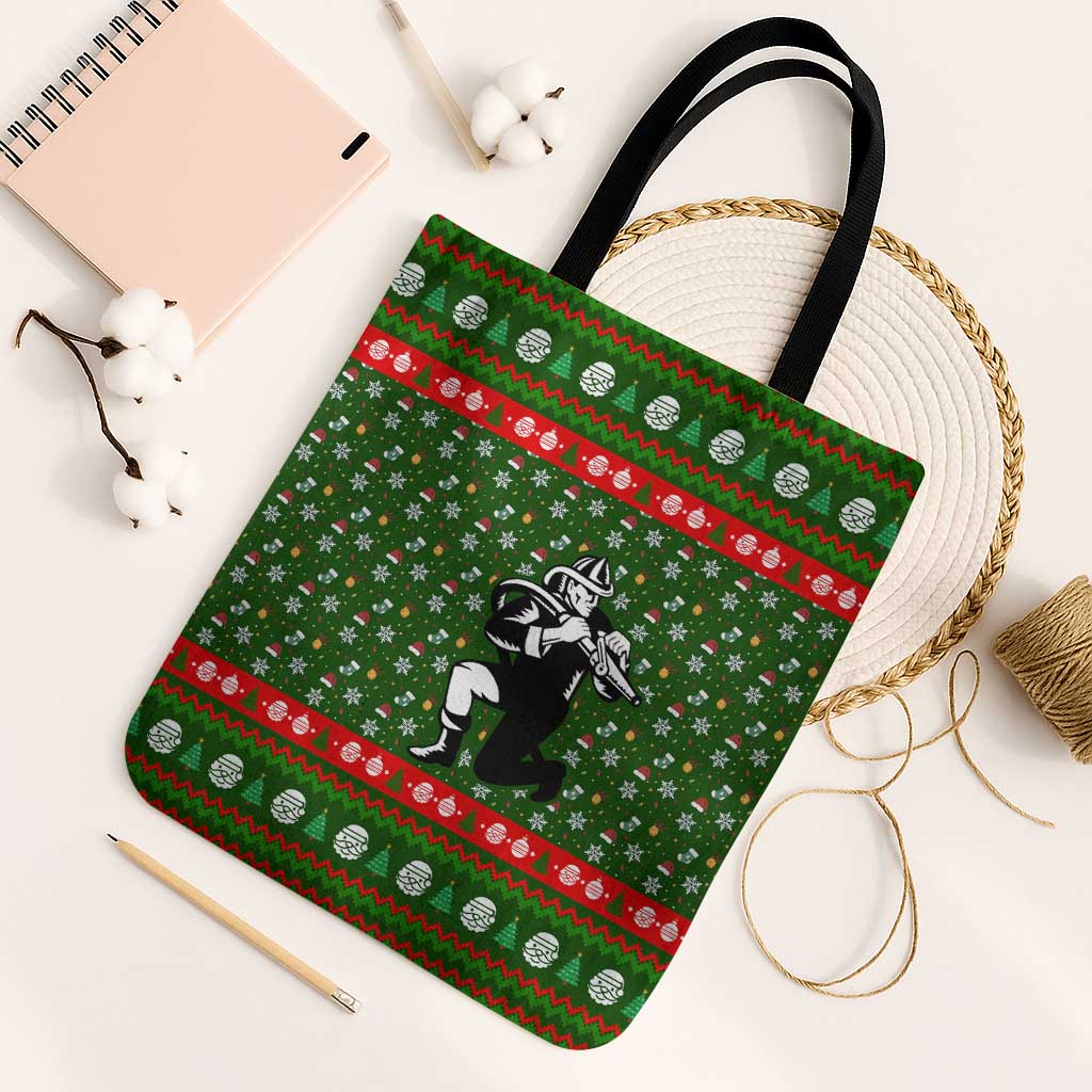 Awesome Firefighter Christmas Tote Bag Xmas Holiday Patterns - Wonder Print Shop