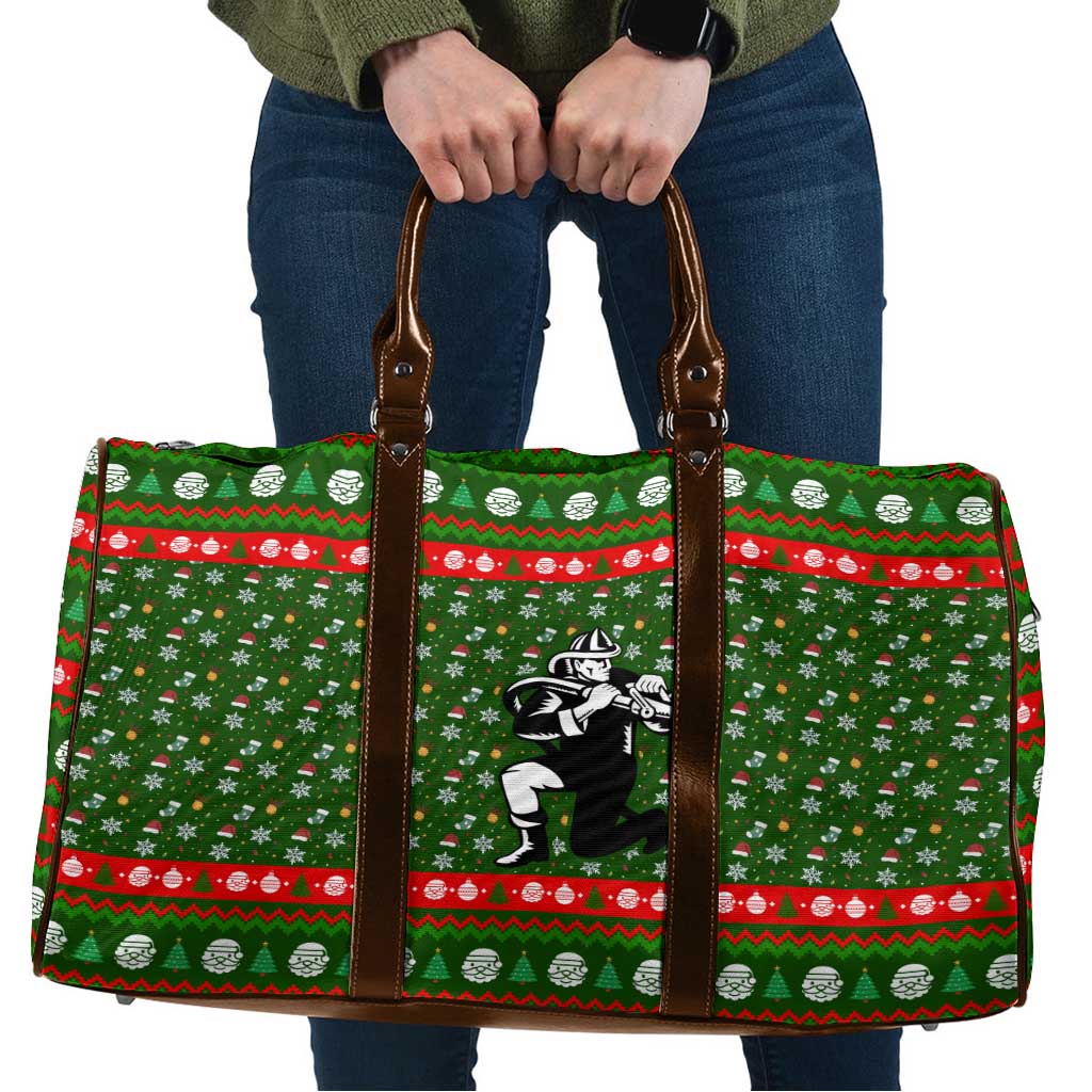 Awesome Firefighter Christmas Travel Bag Xmas Holiday Patterns - Wonder Print Shop