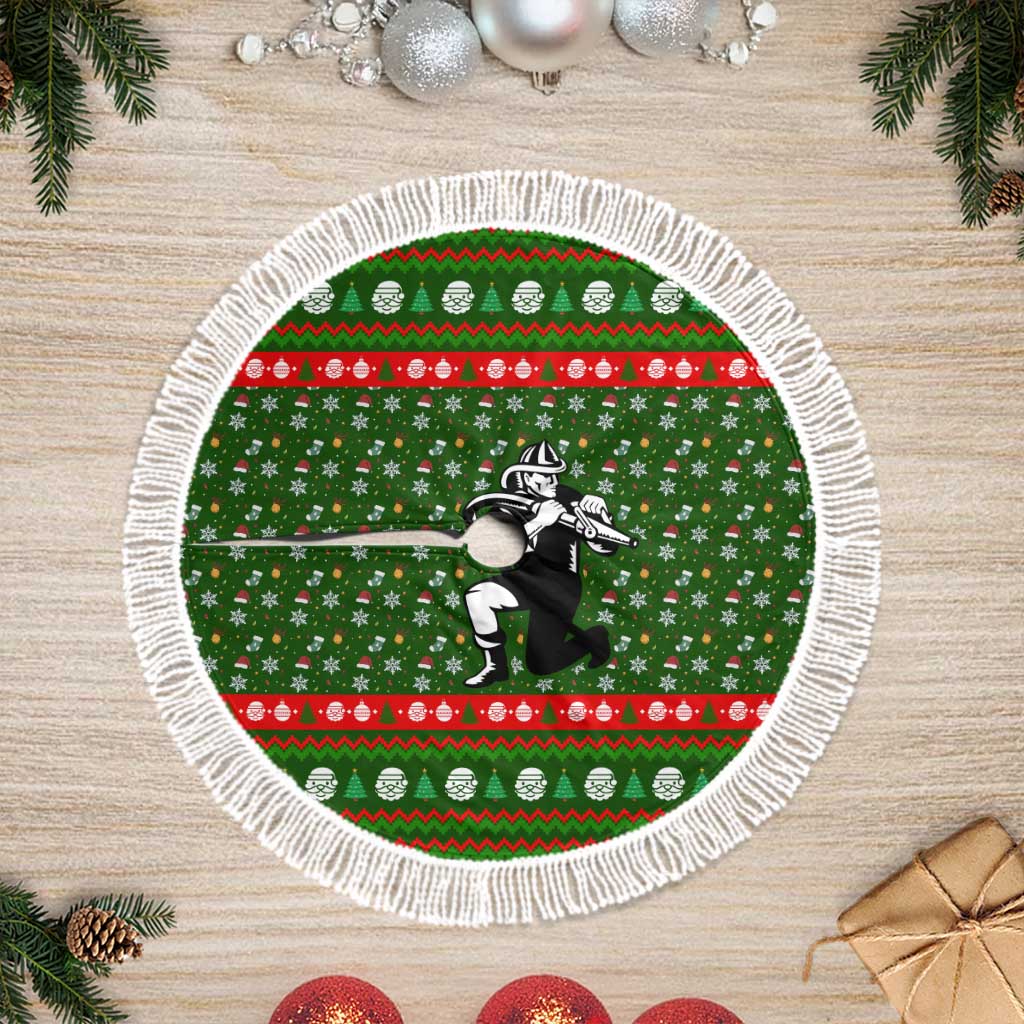Awesome Firefighter Christmas Tree Skirt Xmas Holiday Patterns - Wonder Print Shop