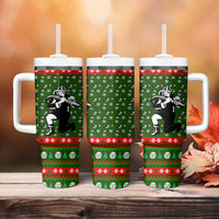 Awesome Firefighter Christmas Tumbler With Handle Xmas Holiday Patterns - Wonder Print Shop