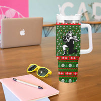 Awesome Firefighter Christmas Tumbler With Handle Xmas Holiday Patterns - Wonder Print Shop