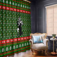 Awesome Firefighter Christmas Window Curtain Xmas Holiday Patterns - Wonder Print Shop