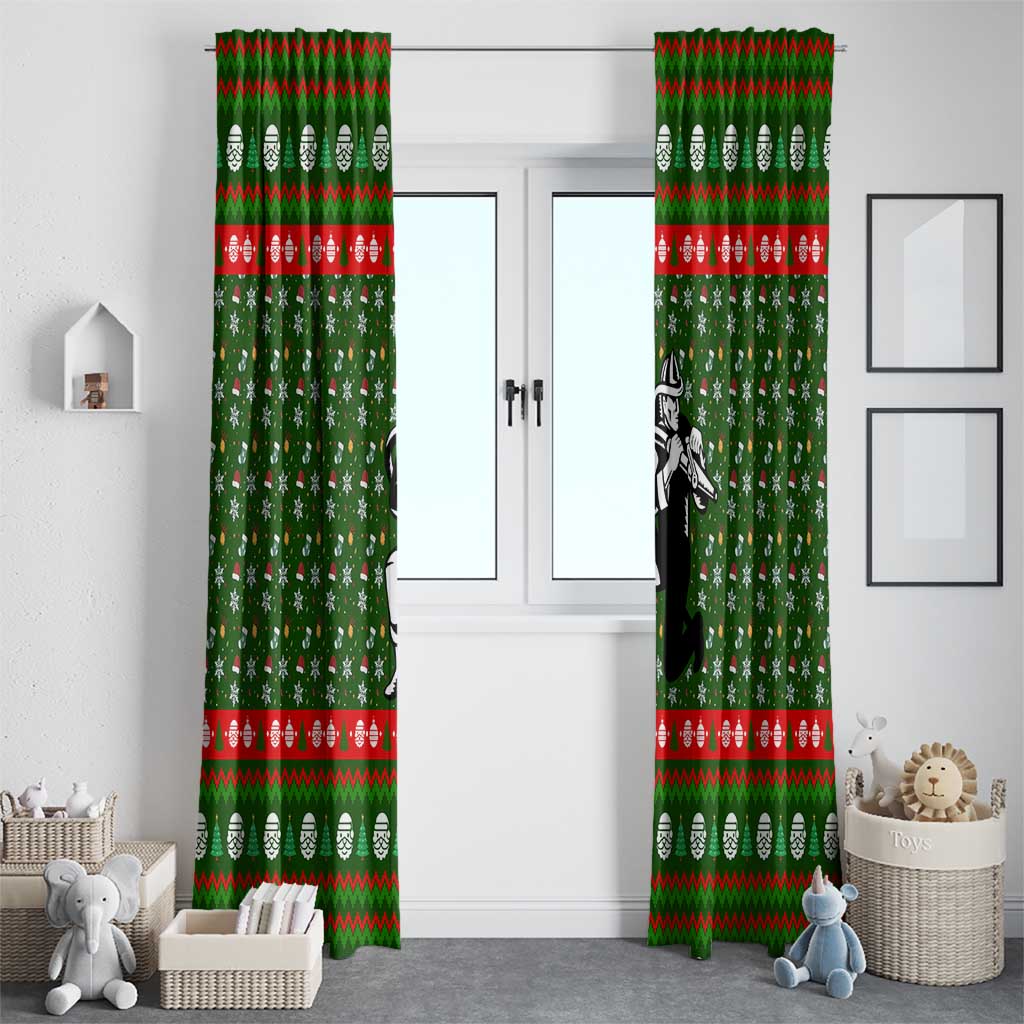 Awesome Firefighter Christmas Window Curtain Xmas Holiday Patterns - Wonder Print Shop