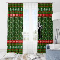 Awesome Firefighter Christmas Window Curtain Xmas Holiday Patterns - Wonder Print Shop