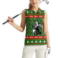 Awesome Firefighter Christmas Women Sleeveless Polo Shirt Xmas Holiday Patterns - Wonder Print Shop