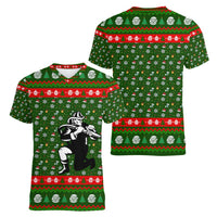 Awesome Firefighter Christmas Women V-Neck T-Shirt Xmas Holiday Patterns - Wonder Print Shop