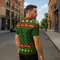 Awesome Firefighter Christmas Zipper Polo Shirt Xmas Holiday Patterns - Wonder Print Shop