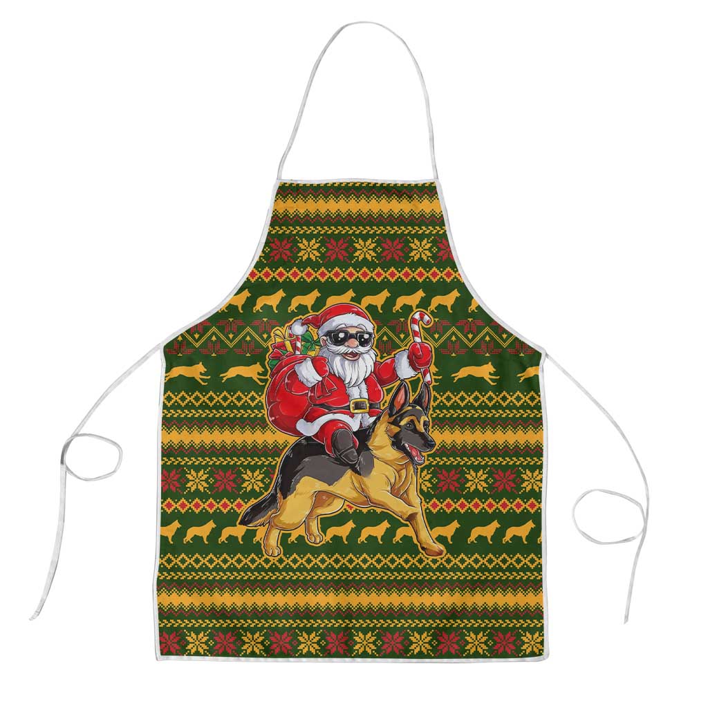 Awesome German Shepherd Dog Santa Claus Christmas Apron Xmas Holiday Patterns - Wonder Print Shop