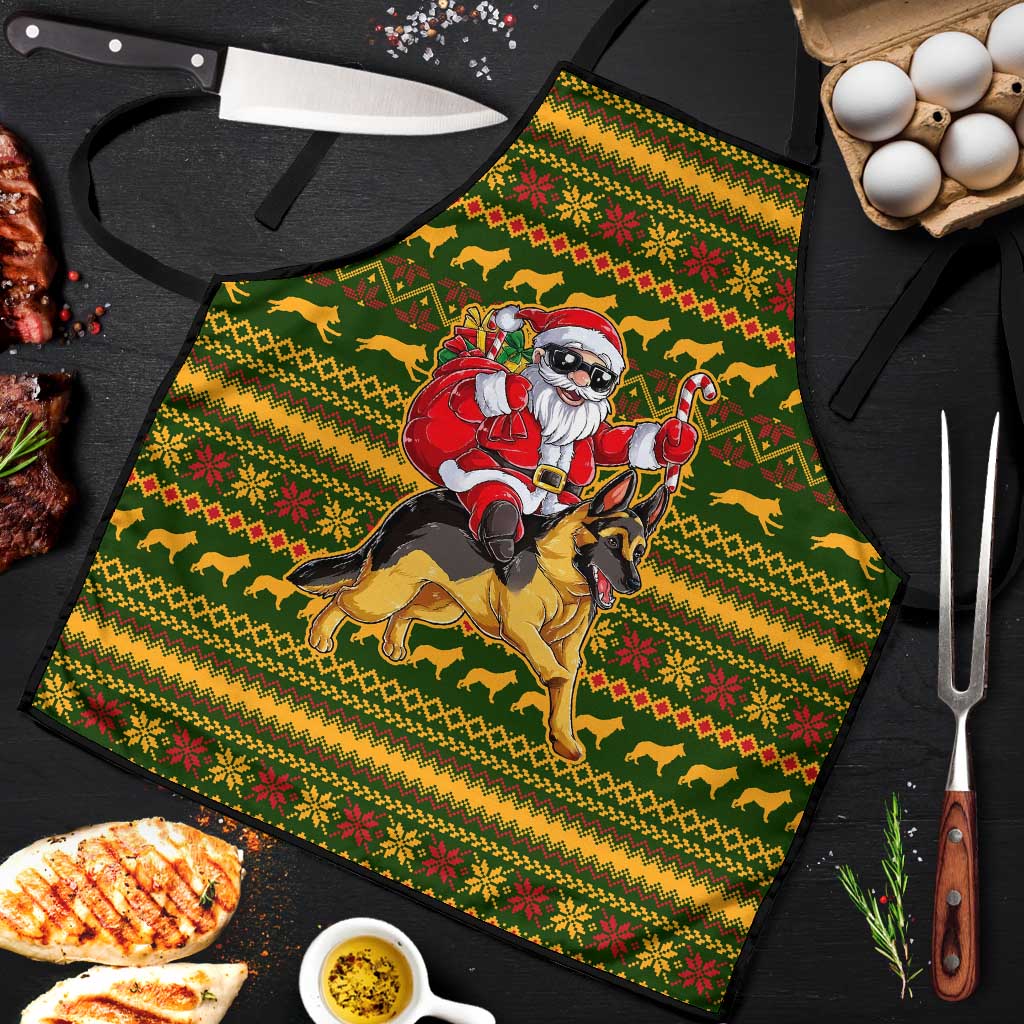 Awesome German Shepherd Dog Santa Claus Christmas Apron Xmas Holiday Patterns - Wonder Print Shop