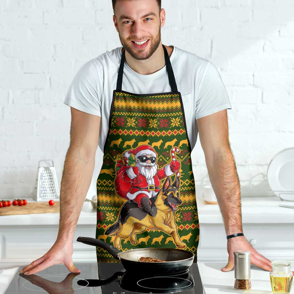 Awesome German Shepherd Dog Santa Claus Christmas Apron Xmas Holiday Patterns - Wonder Print Shop