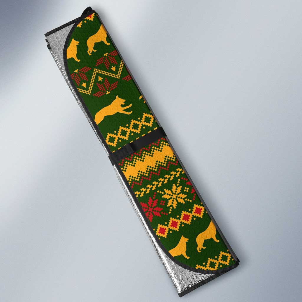 Awesome German Shepherd Dog Santa Claus Christmas Auto Sun Shade Xmas Holiday Patterns - Wonder Print Shop
