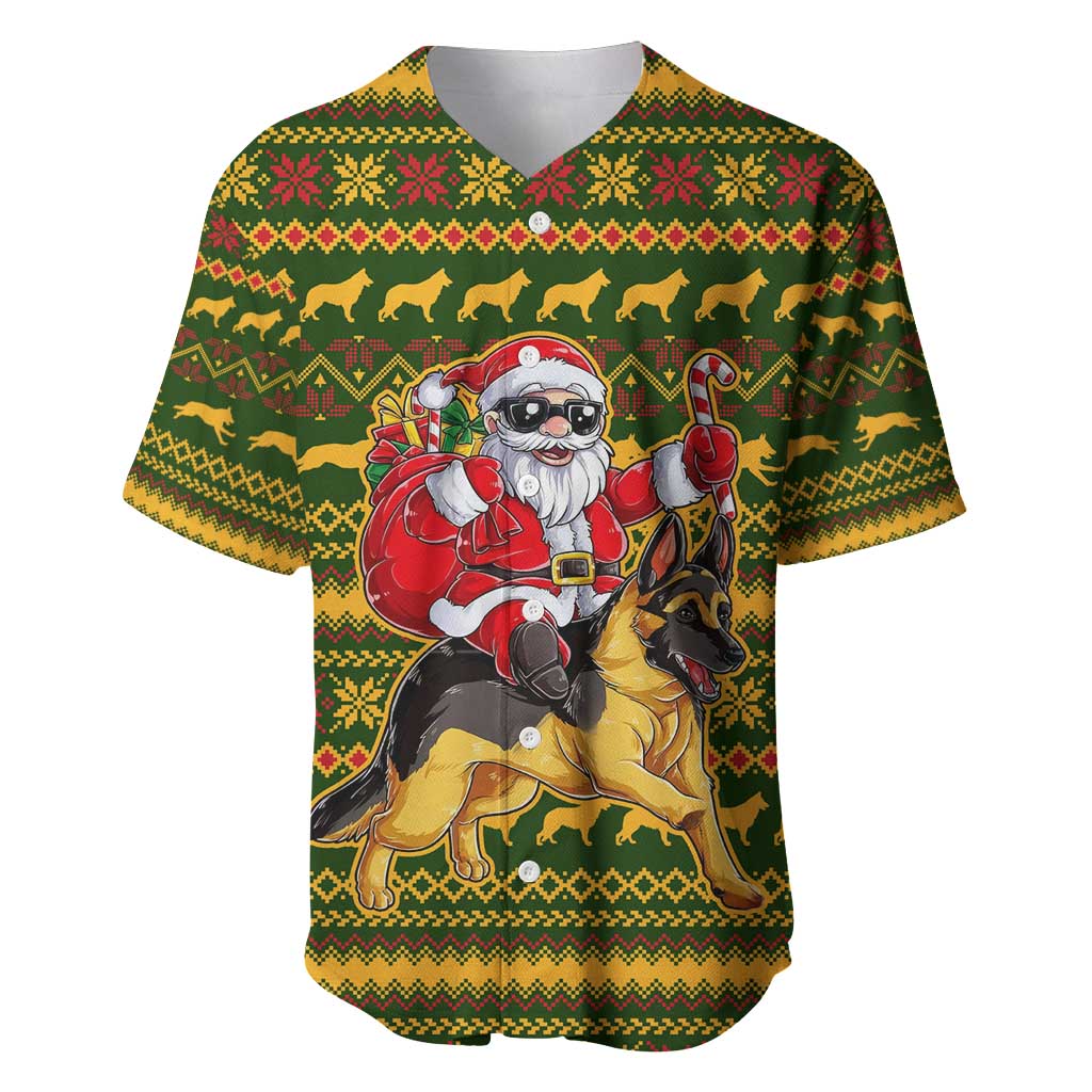 Awesome German Shepherd Dog Santa Claus Christmas Baseball Jersey Xmas Holiday Patterns - Wonder Print Shop