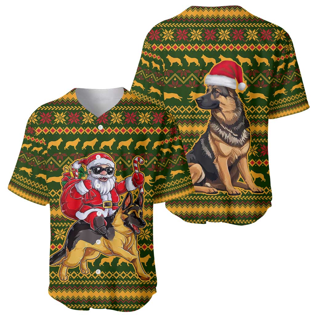 Awesome German Shepherd Dog Santa Claus Christmas Baseball Jersey Xmas Holiday Patterns - Wonder Print Shop