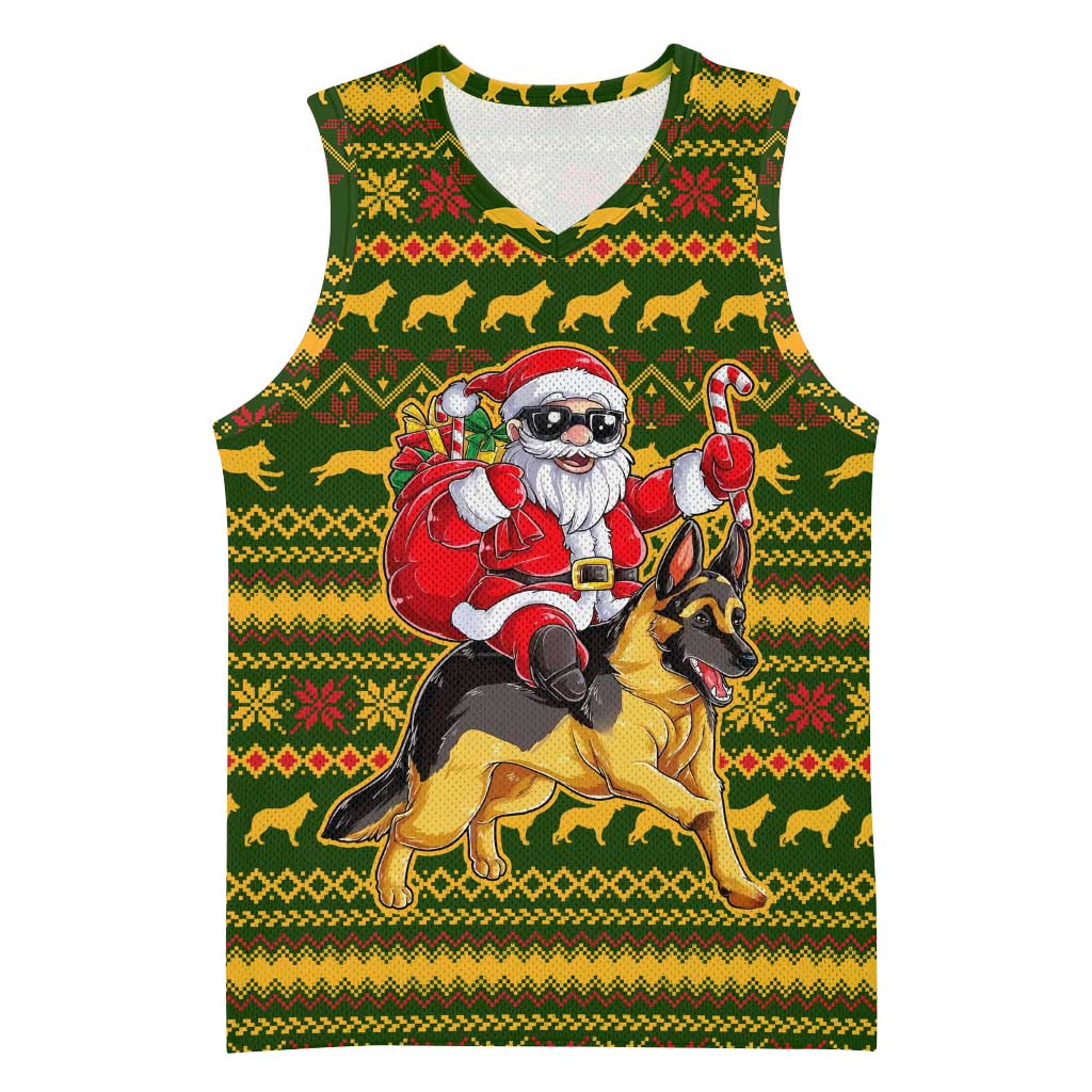 Awesome German Shepherd Dog Santa Claus Christmas Basketball Jersey Xmas Holiday Patterns - Wonder Print Shop