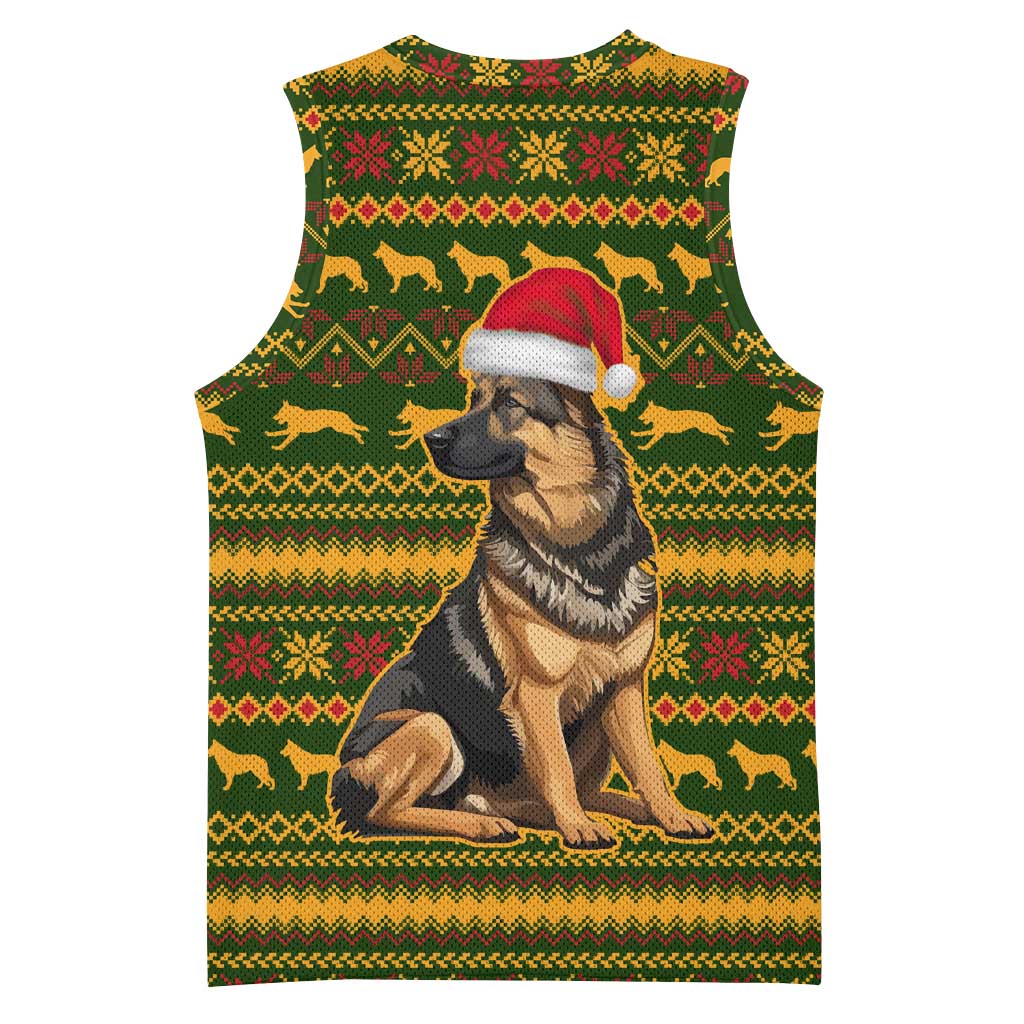 Awesome German Shepherd Dog Santa Claus Christmas Basketball Jersey Xmas Holiday Patterns - Wonder Print Shop