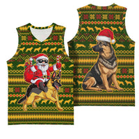 Awesome German Shepherd Dog Santa Claus Christmas Basketball Jersey Xmas Holiday Patterns - Wonder Print Shop