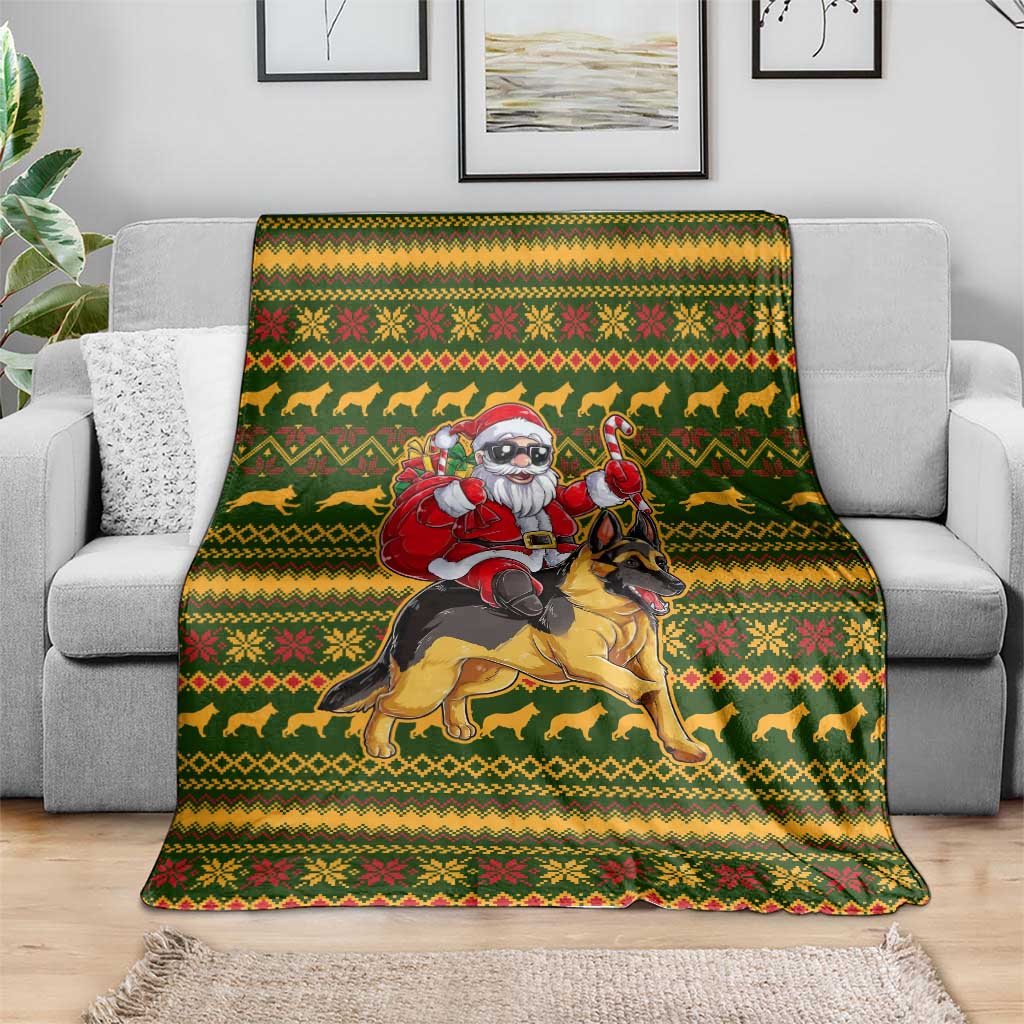 Awesome German Shepherd Dog Santa Claus Christmas Blanket Xmas Holiday Patterns - Wonder Print Shop